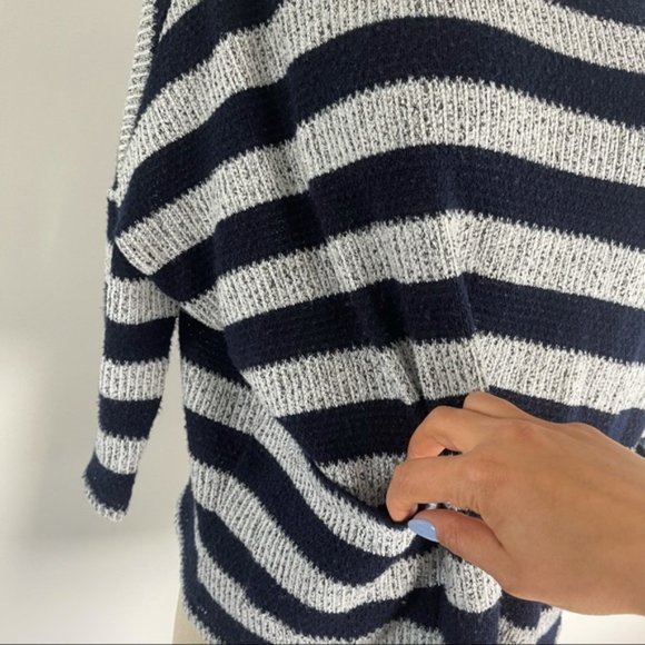 JACK BB DAKATO Striped Navy/Stone Gray Sweater S - Picture 3 of 9
